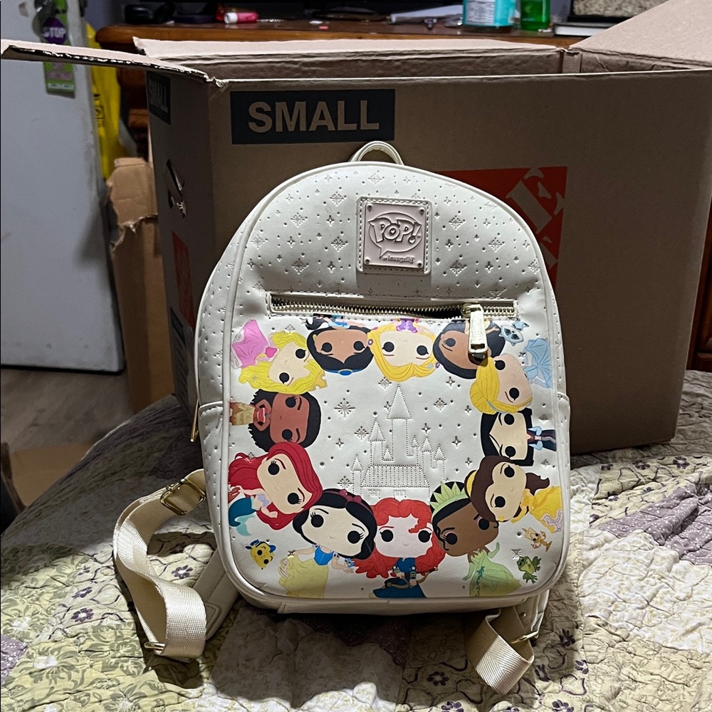 Disney Cream Backpack with Princess Characters